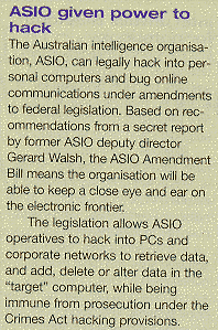 ASIO Given Power to Hack