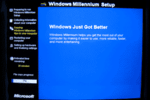 Windows Millennium Setup. Looks familiar huh?